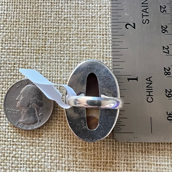 New Mookaite Jasper Silver Overlay Ring Size 8.5 - Picture 2 of 4